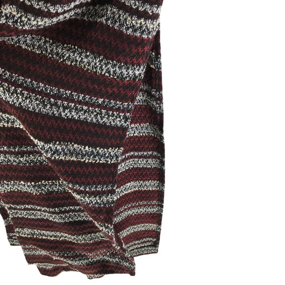 BCBGeneration Tweed Cardigan Duster Side Slits Open Front Striped Red Black M - Picture 2 of 5